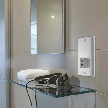 BG NBS20G SHAVER SOCKET BRUSHED STEEL