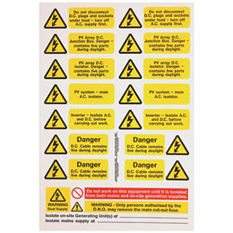 Industrial Signs IS8800SA PV Array/Solar Lbl