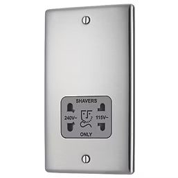 BG NBS20G SHAVER SOCKET BRUSHED STEEL