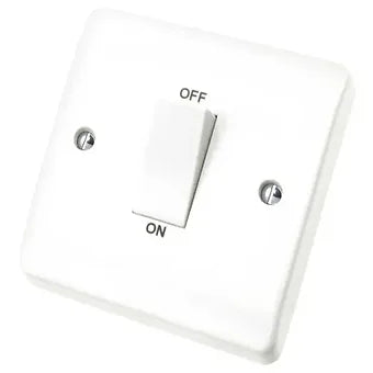 Scolmore Click Mode CMA500 45A DP 1 Gang Switch White
