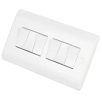 Scolmore Click Mode CMA105 6 Gang 2 Way Light Switch White