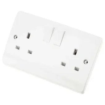 Scolmore Click Mode CMA036 DP 2 Gang Switched Socket White