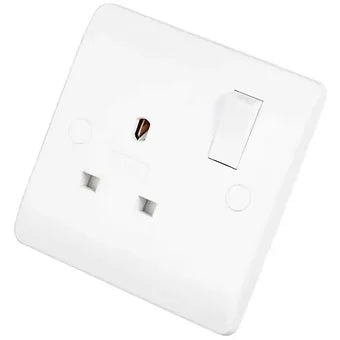 Scolmore Click Mode CMA035 DP 1 Gang Switched Socket White
