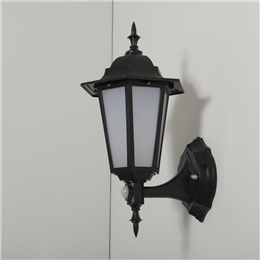 KSR LIGHTING KSR1154BLK LED 7W COACH LANTERN WITH PIR