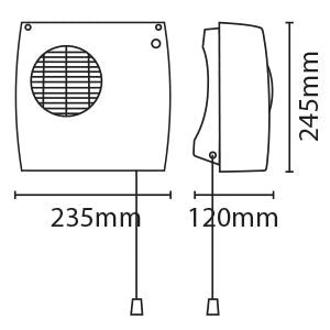 Eterna 2KW Adjustable Downflow Heater White