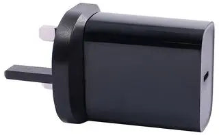 USB C PD Mains Charger, 1x USB C, 20W, Black