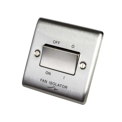 BG NBS15 10A Triple Pole Fan Isolator Brushed Steel