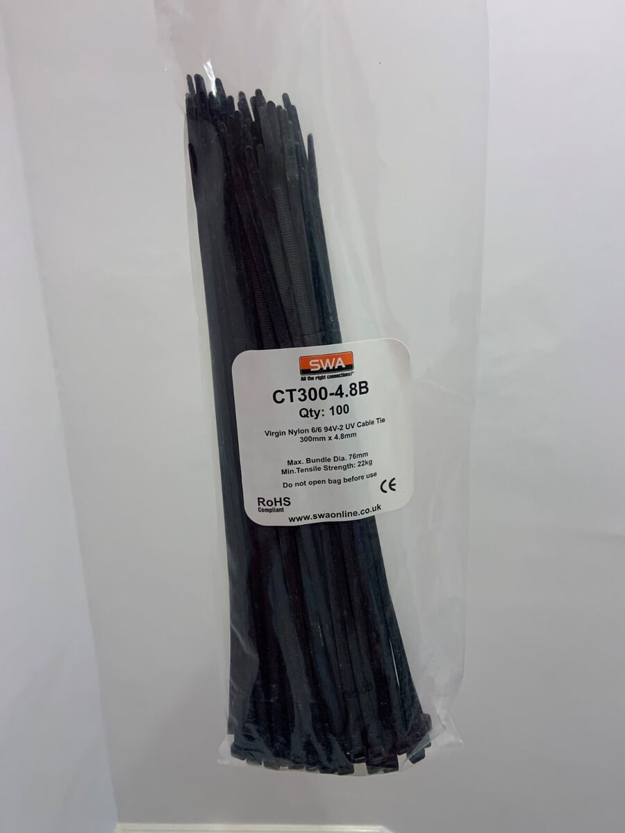 SWA CT300-4.8B Cable Tie Black Nylon