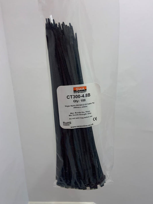SWA CT300-4.8B Cable Tie Black Nylon